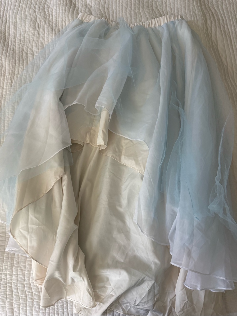 CORPSE BRIDE Light Blue Layered Tulle Midi Skirt